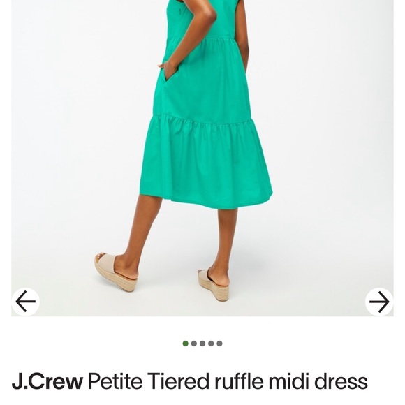 NWT J.Crew Factory J.Crew Petite Tiered Ruffle Midi
Dress P4 Green - Picture 4 of 7